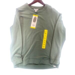 Orvis Classic Collection Cozy Pullover Green Hi Low Rounded Hem Sweatshirt women